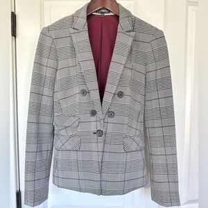 Express black and white plaid blazer